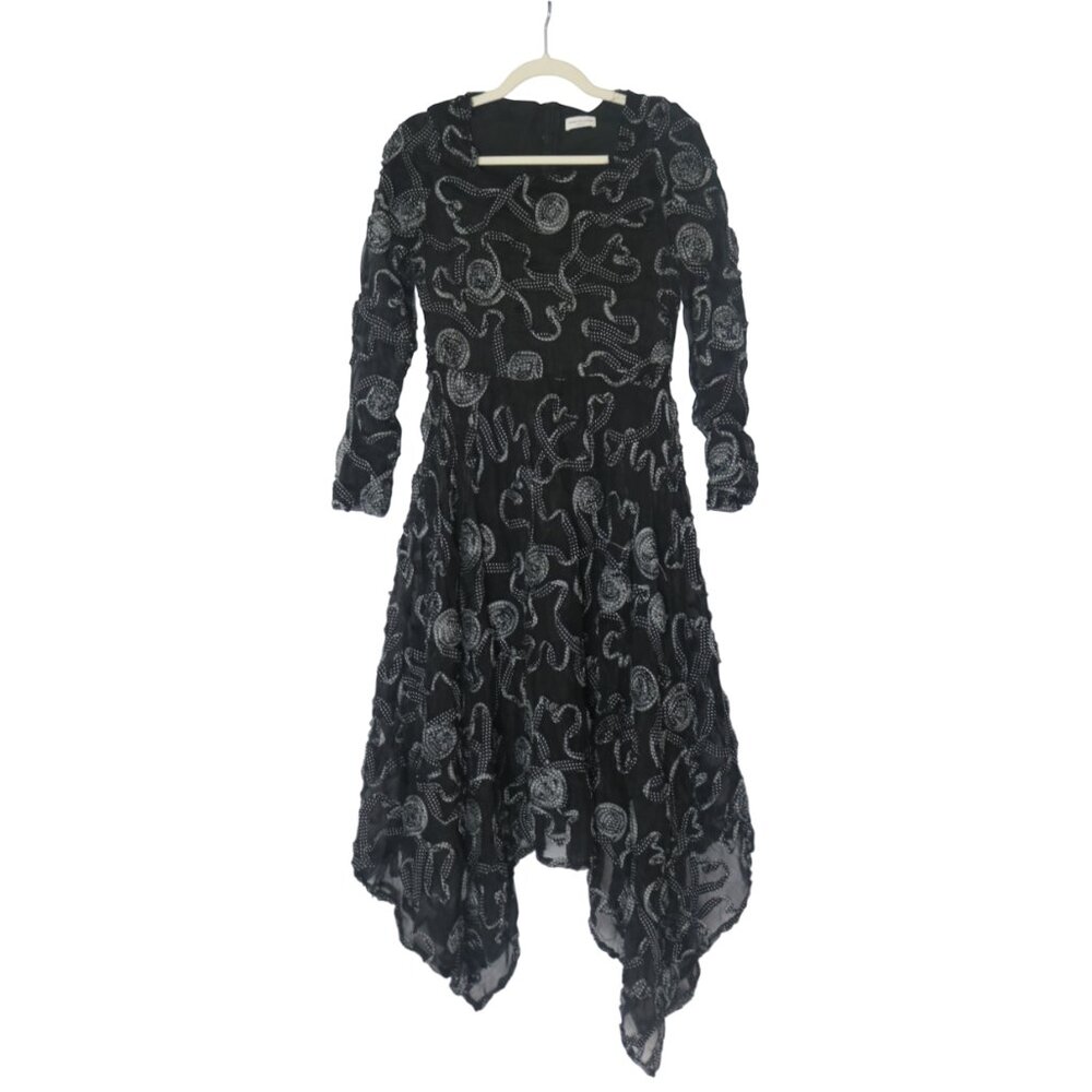 Dries Van Noten 3D floral appliqué handkerchief dress